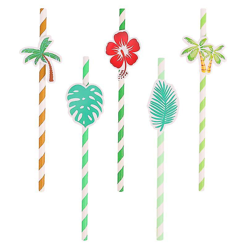 50pcs Hawaii Paper Straw