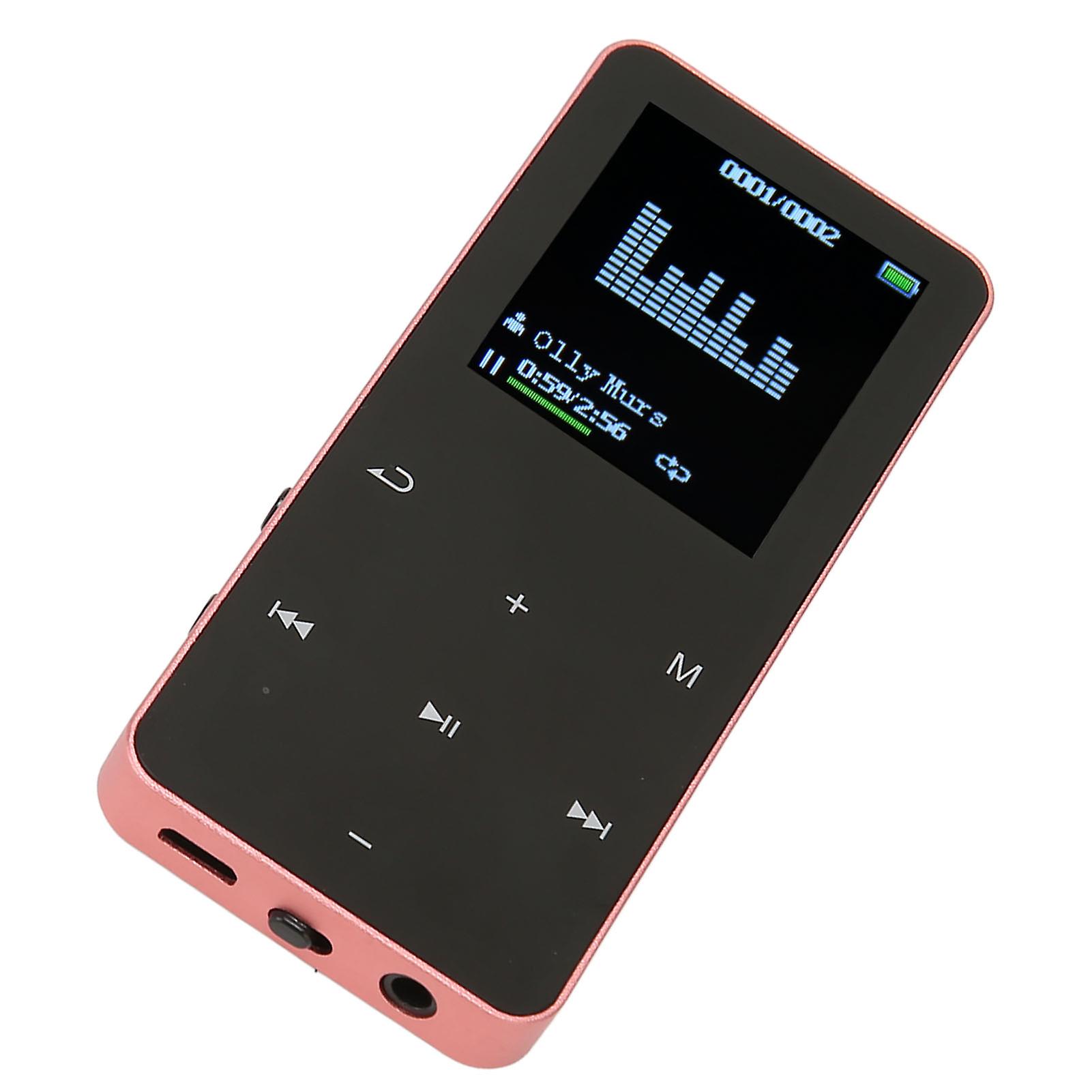 MP3 Player 8G Bluetooth 4.2 1.8 Inch Screen Noise Reduction Lossless Portable MP4 Player with Translation Dictionary Pink