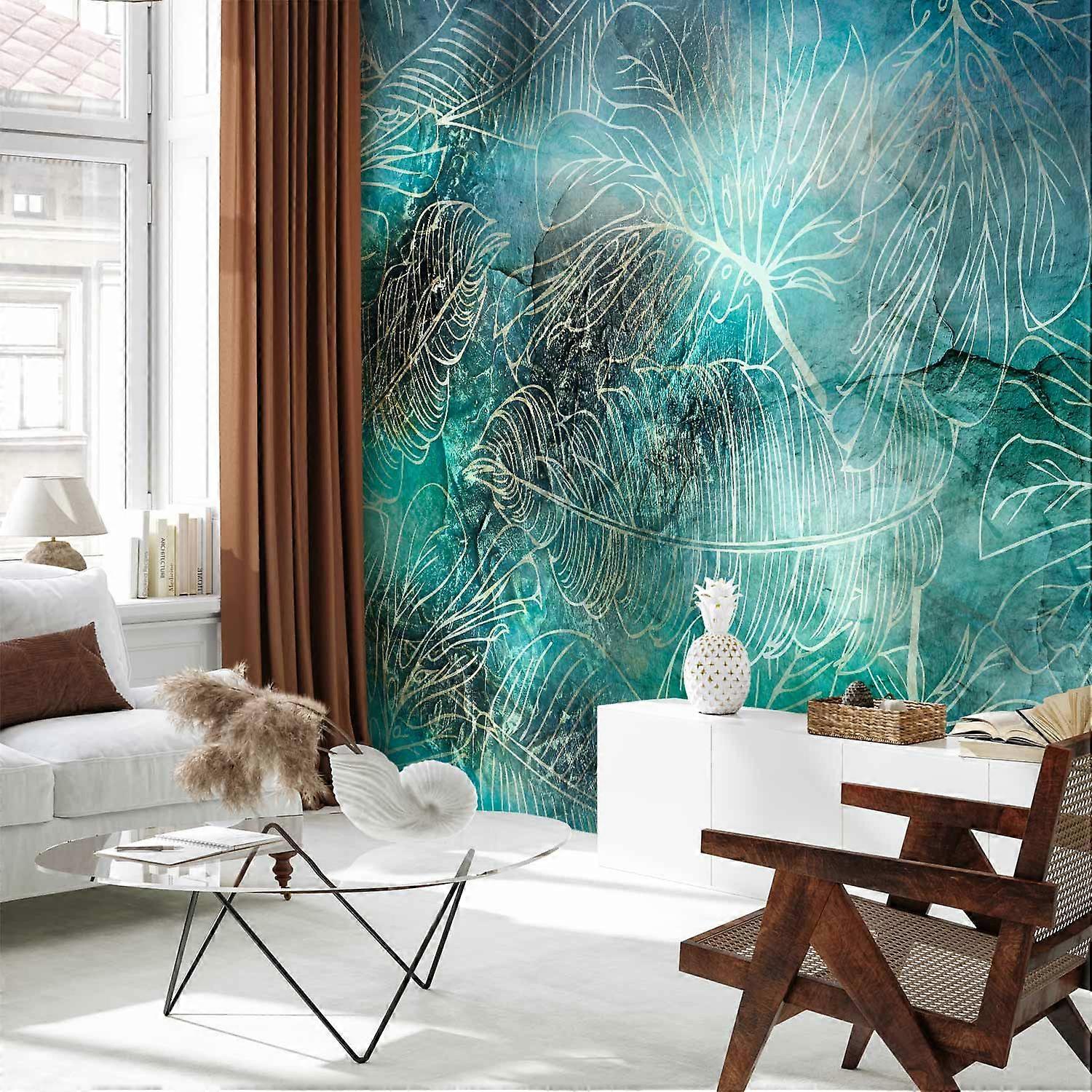 Self-adhesive Wall Mural - Turquoise Vegetation
