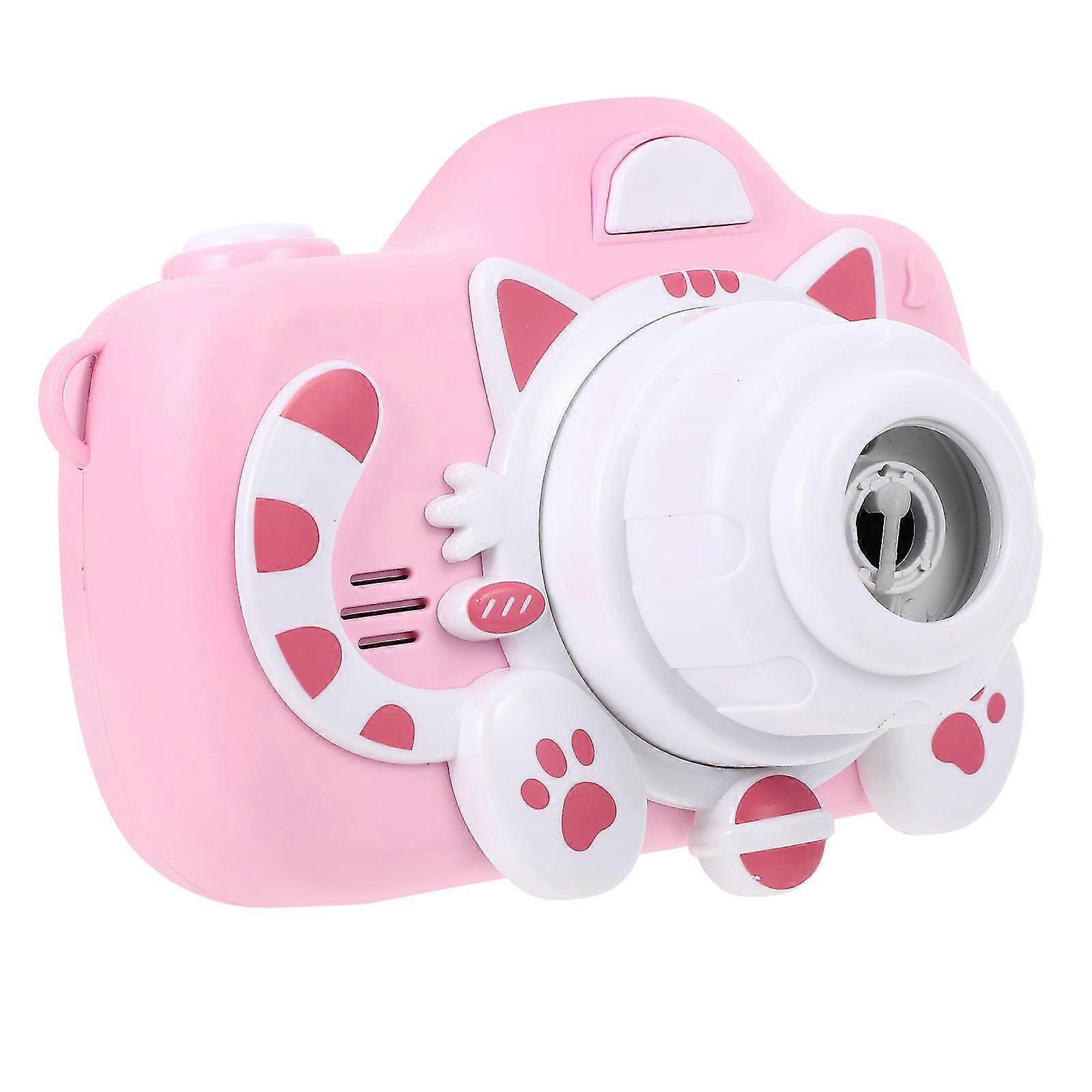 1 Set of Cartoon Bubble Machine Kid Camera Bubble Maker Toy Bubble Blower (Pink)