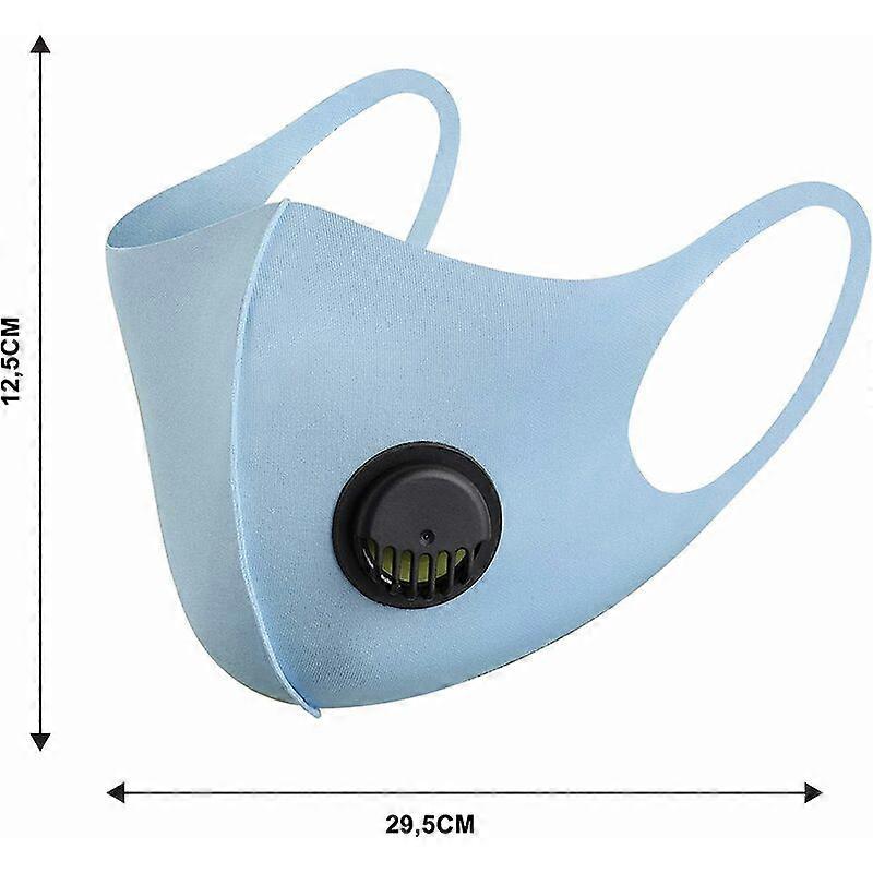 5-Pack Reusable Fabric Cloth Face Masks - 3 Layer - Black, Navy, White, Gray - One Size