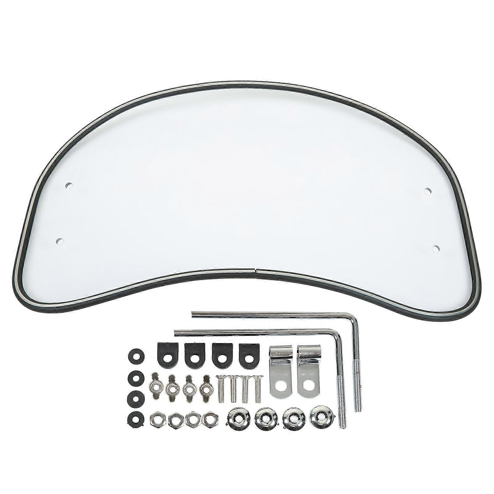 Motorcycle Oval Windshield Clear Front Windscreen Spoiler Air Wind Deflector Guard Shield Universal Fit Transparent E2U511