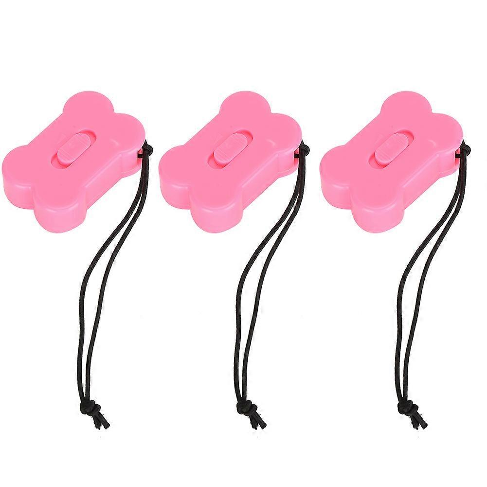 3Pcs Set Pet DogLoudness Three Volume Adjustable Trainer Whistle Clicker Marker Aid GuidePink