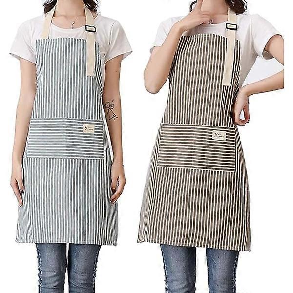 Apron, 2-pack kitchen aprons, adjustable bib chef apron w