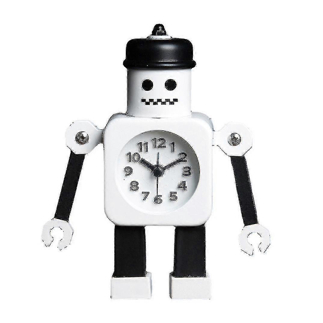 Postman Robot Clock Novelty Alarm Clock Bedside Desk Clock White
