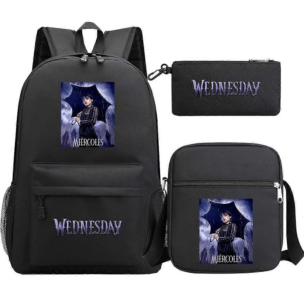 Mr Beast Lightning Cat Rugzak Driedelige set Rugzak met digitale print Student Schooltas Schoudertas 15-NMAOV