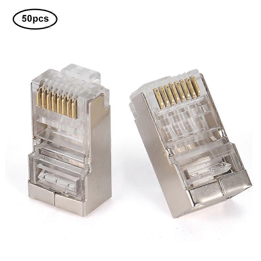 Cat6 RJ45 Plug Ethernet Network Cable Modular Connector 50pcs Gold Plated 8P8C