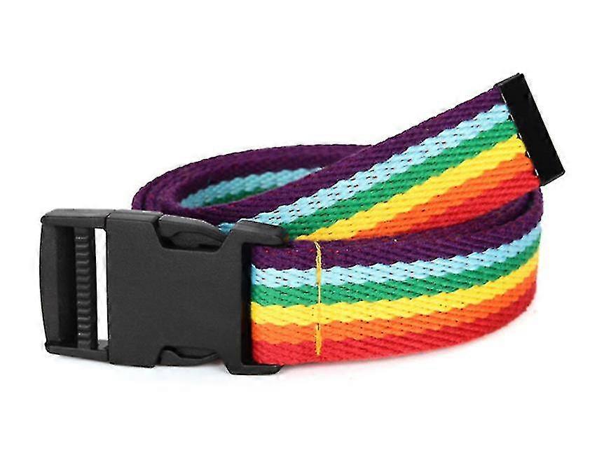 syv farver regnbue lærred vævet bælte, polyesterstribede stribede slips