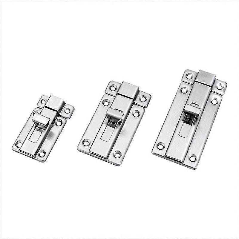 3pcsステンレス鋼ダブルエンドドアボルトスライディングロックバレルボルト自動スプリングラッチ安全ロック(2/3/4インチ)ドアハードウェアJskee