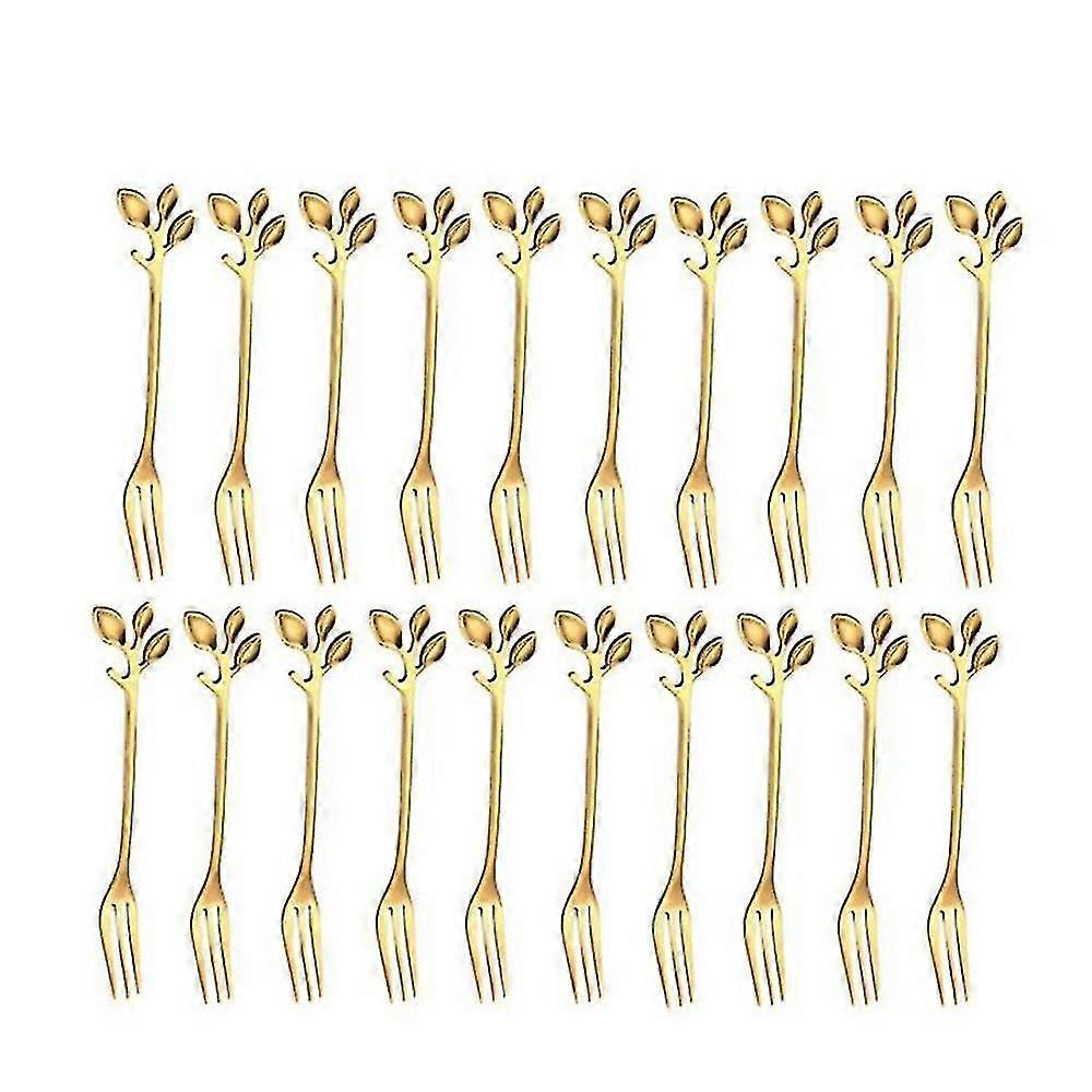 20pcs Stainless Steel Flatware Fruit Fork Dinnerware Appetizer Snack Dessert Fork Kitchen Tableware