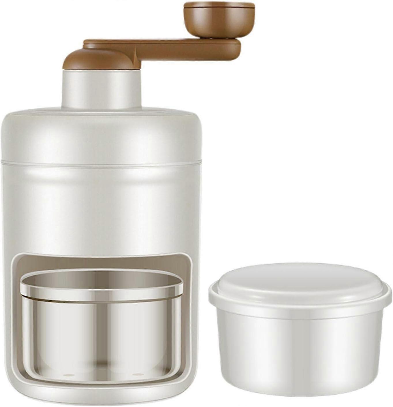 Portable manual ice crusher, shaved ice machine, smoothie machine for making ice cream, smoothies and other iced drinks