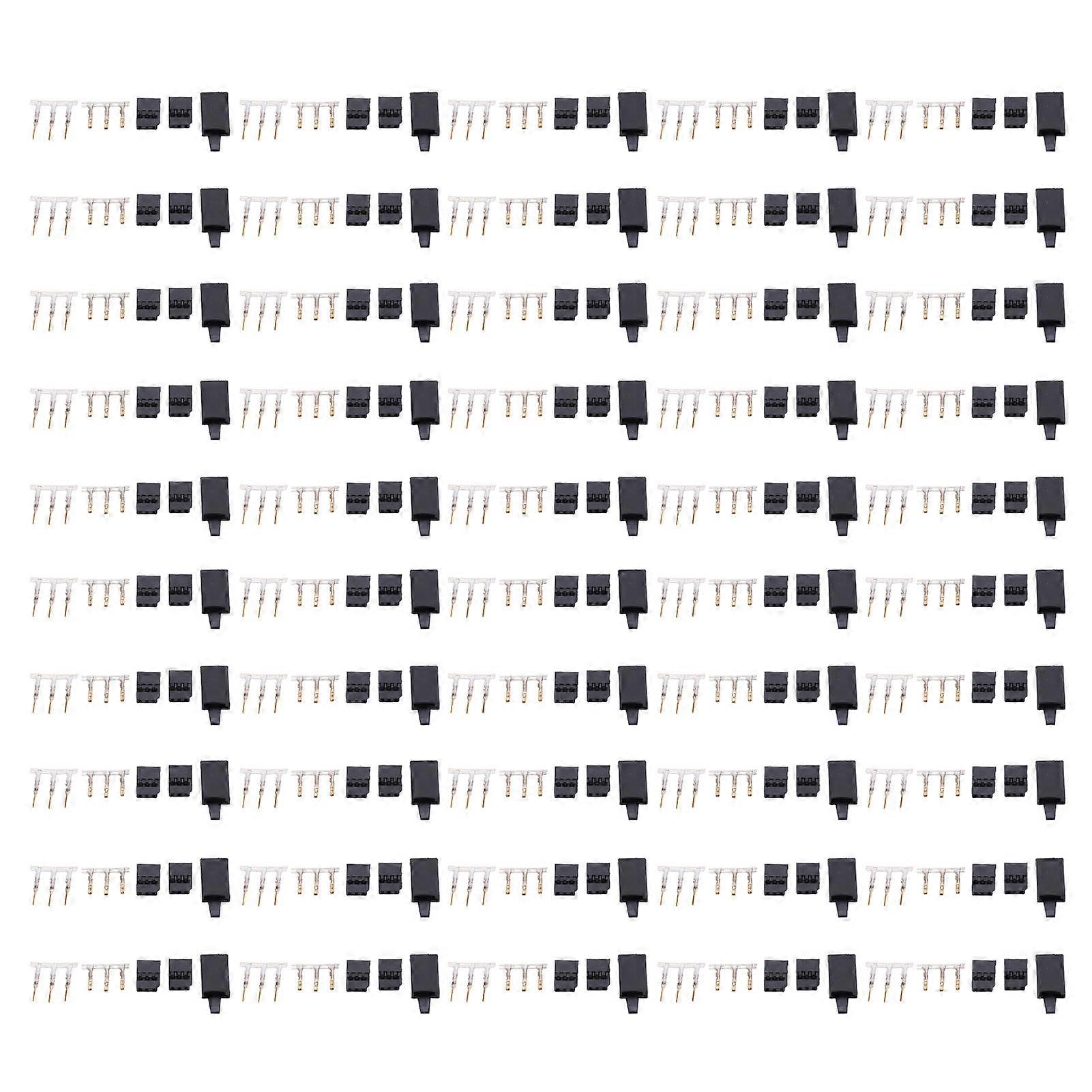 50PCS Servo Receiver Connector Plug with Lock and Male Female Gold Plated Terminals Kit