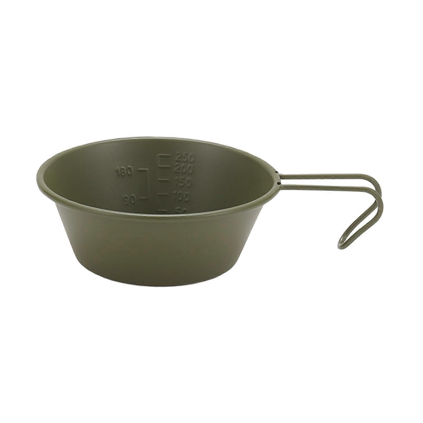 Stainless Steel Camping Sierra Cup with Handle Food Grade BPA Free Heat-Resistant Scale Mark Design Sierra Cup Bowl Tableware