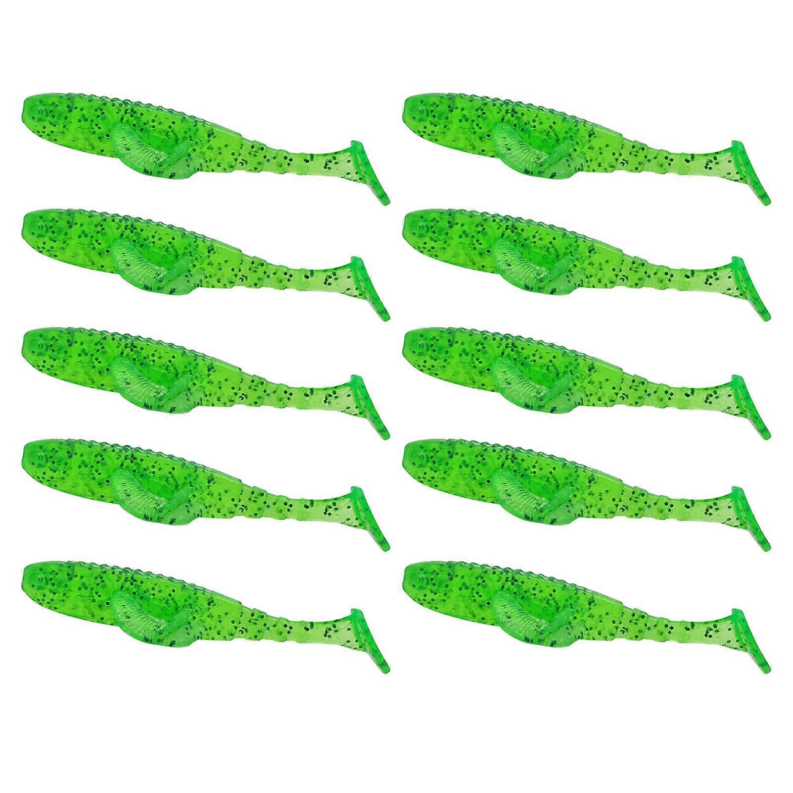 10Pcs 6.5CM/2.2G μαλακό ιπτάμενο αλιευτικό δέλεαρ Διπλά φτερά Τ-σχήμα κουπί ουρά αντανακλαστικές πούλιες Πολύχρωμο τεχνητό TPE δέλεαρ γλυκού νερού Αλιεία αλμυρού νερού