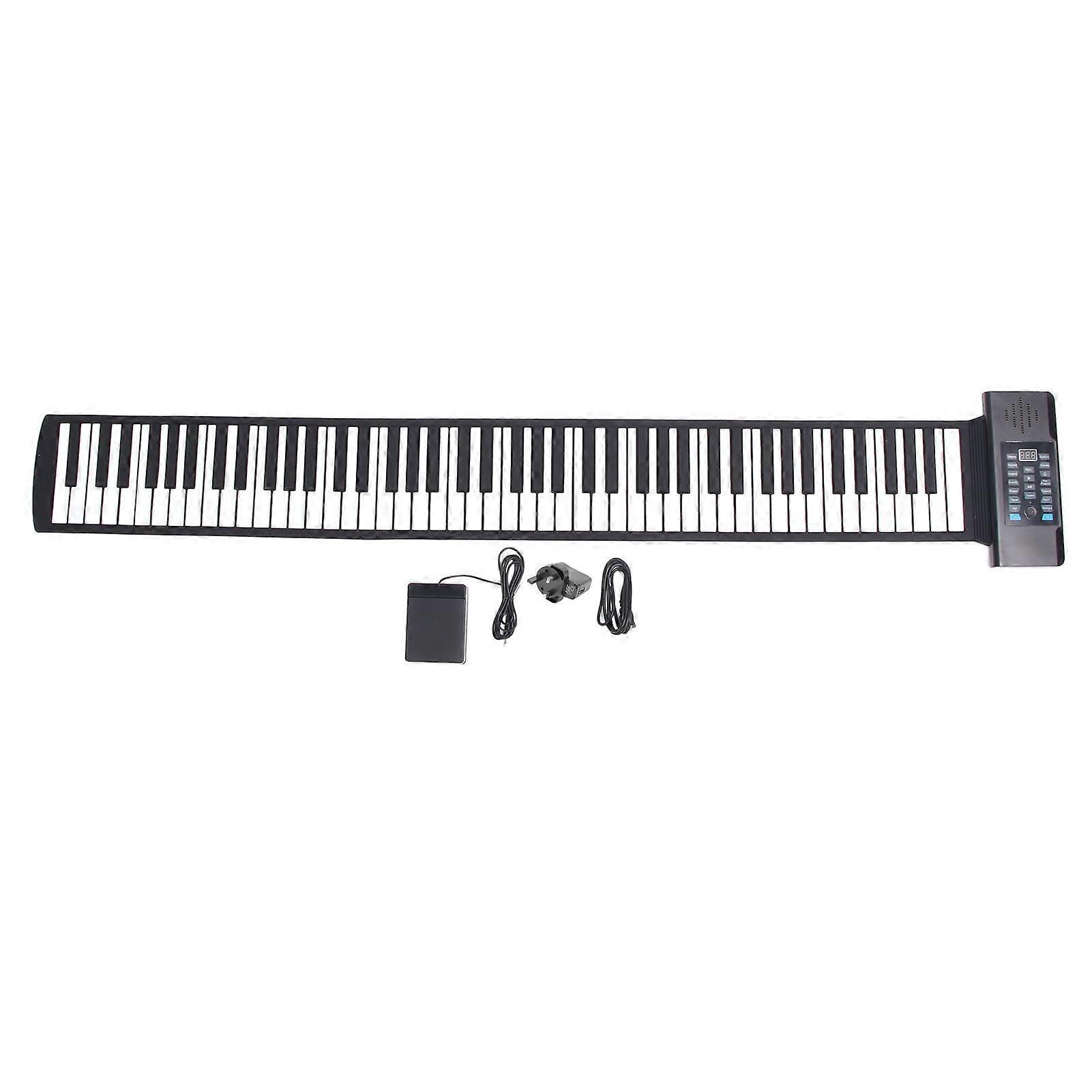 Hand Roll Piano Keyboard 88 Keys Thickened Folding Portable Roll Up Keyboard Piano 100240V UK Plug