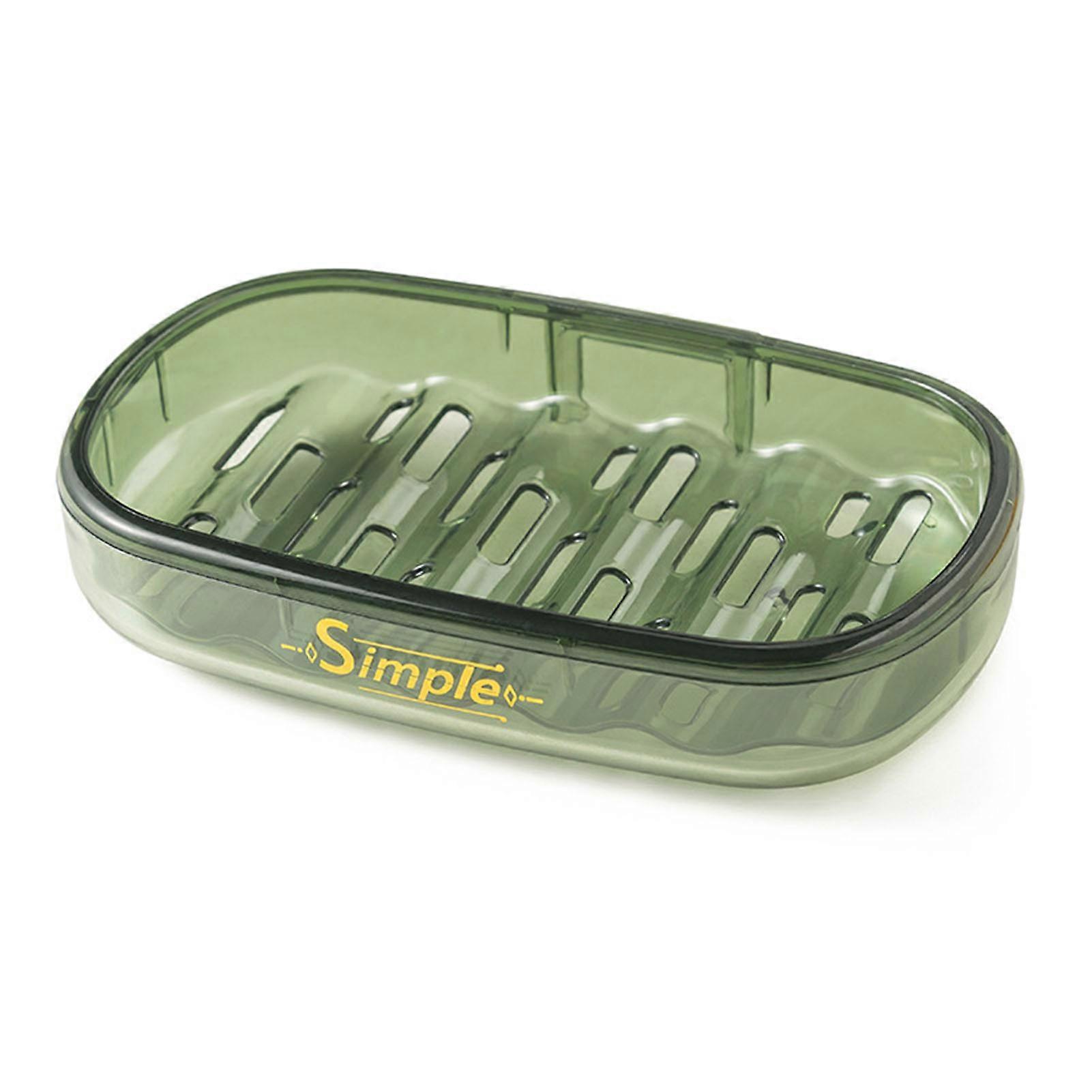 Light Luxury Double Layers Soaps Box Easy-install Draining Storage Box for Bathroom