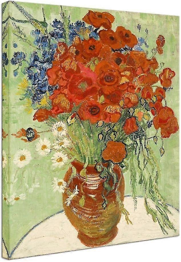 Art - Abstract Hd Prints Red Poppies And Daisies Print Of Van Gogh Fl Ings 1