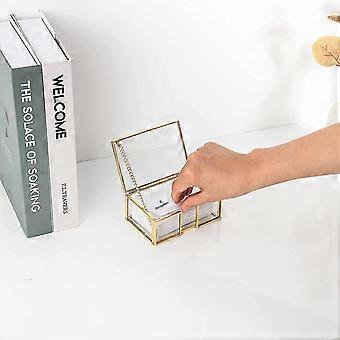 Klares Goldglas Visitenkartenbox mit Deckel Namenskartenanzeige  Visitenkarten-Organizer Container Sammelkarten Box Lagerung fr Bro  Schreibtischto | Fruugo DE
