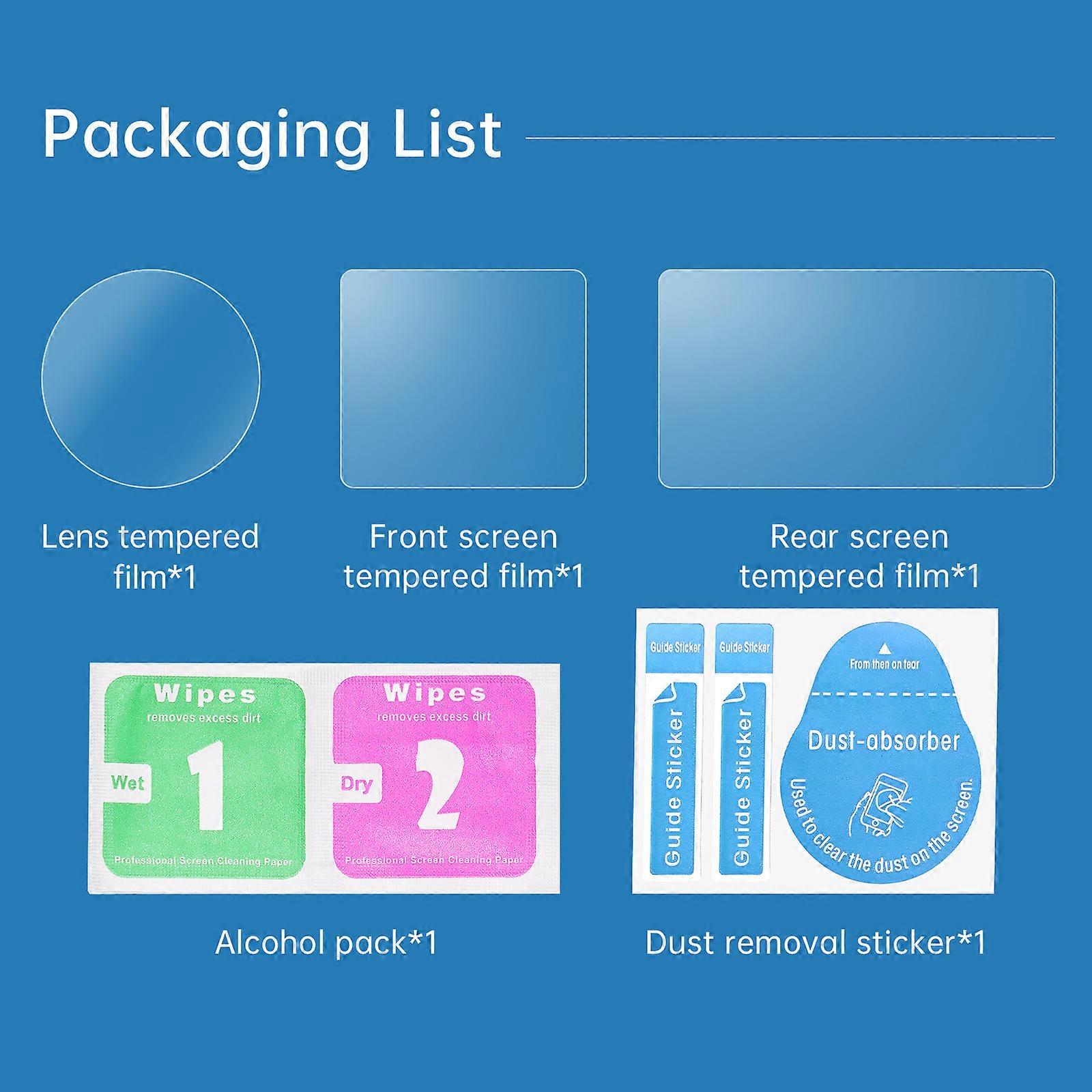 סרט מושהה עבור DJI Osmo פעולה 3 מגן מסך עדשה זכוכית מגן עמיד לאבק לפעולה 3 אביזרי מצלמה