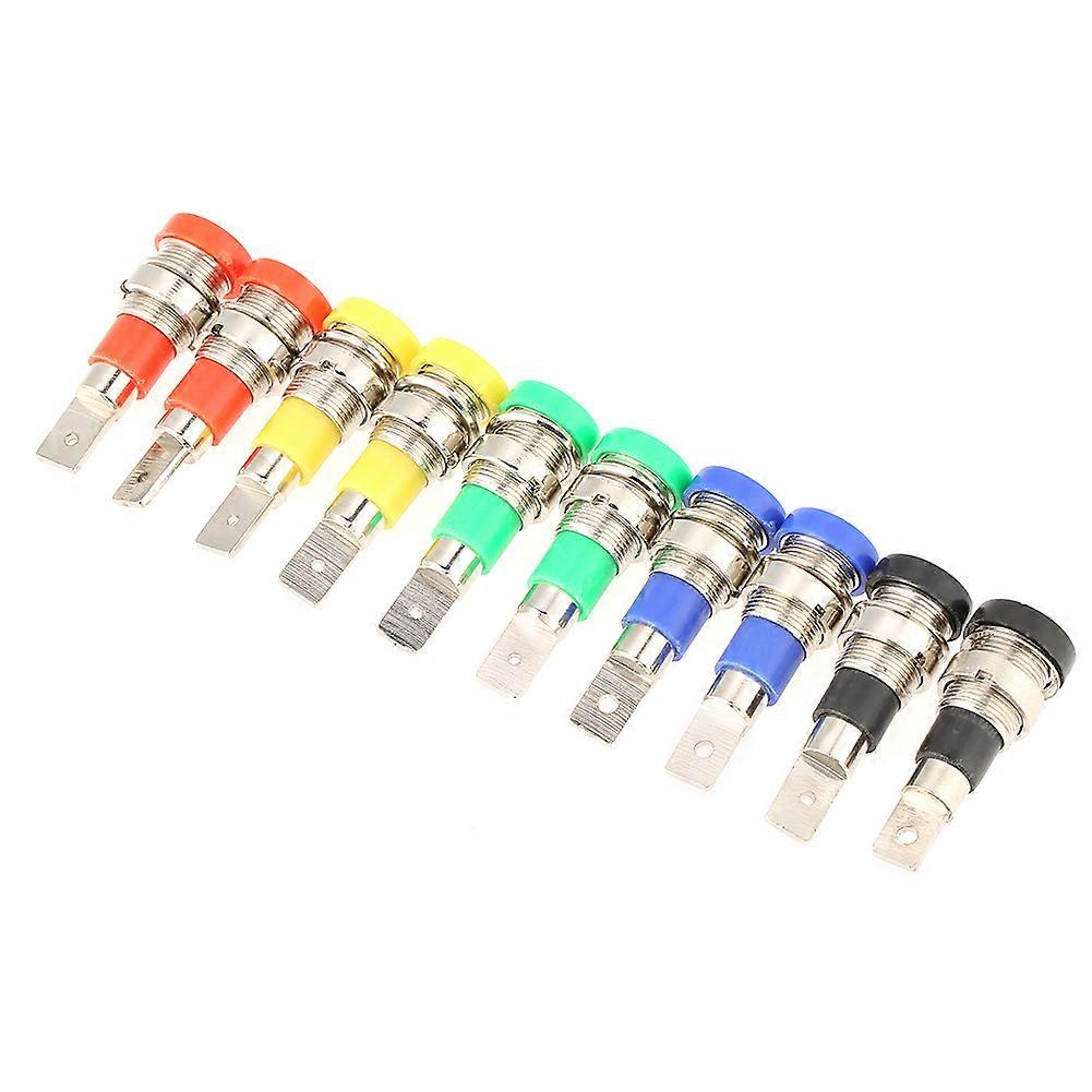 10 PCS Mixed Color Panel Mounting Test Probes 4.0mm Jack Banana Socket