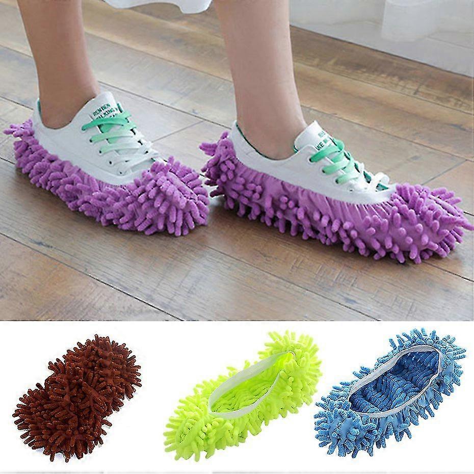 High Precision Chenille Lazy Mopping Slipper Cover Removable And Washable