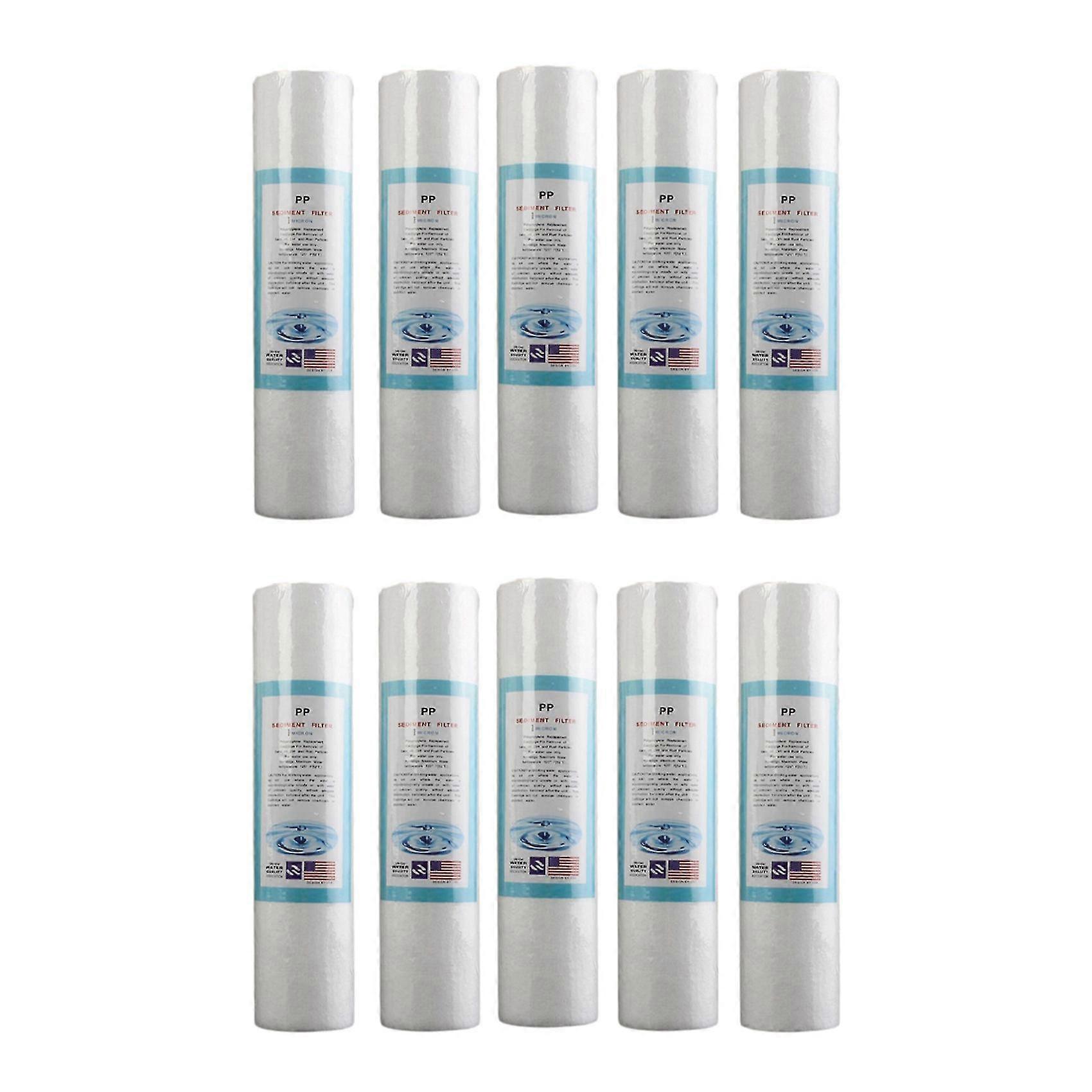 10pcs Filtres à sédiments d’eau de remplacement (5 micromètres) Cartouches de 2,5 pouces x 10 pouces