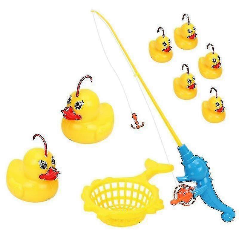 9 Pieces/set Of Induction Luminous Duck Fishing Game Toy Pond Swimming Pool Bathing Water Toys