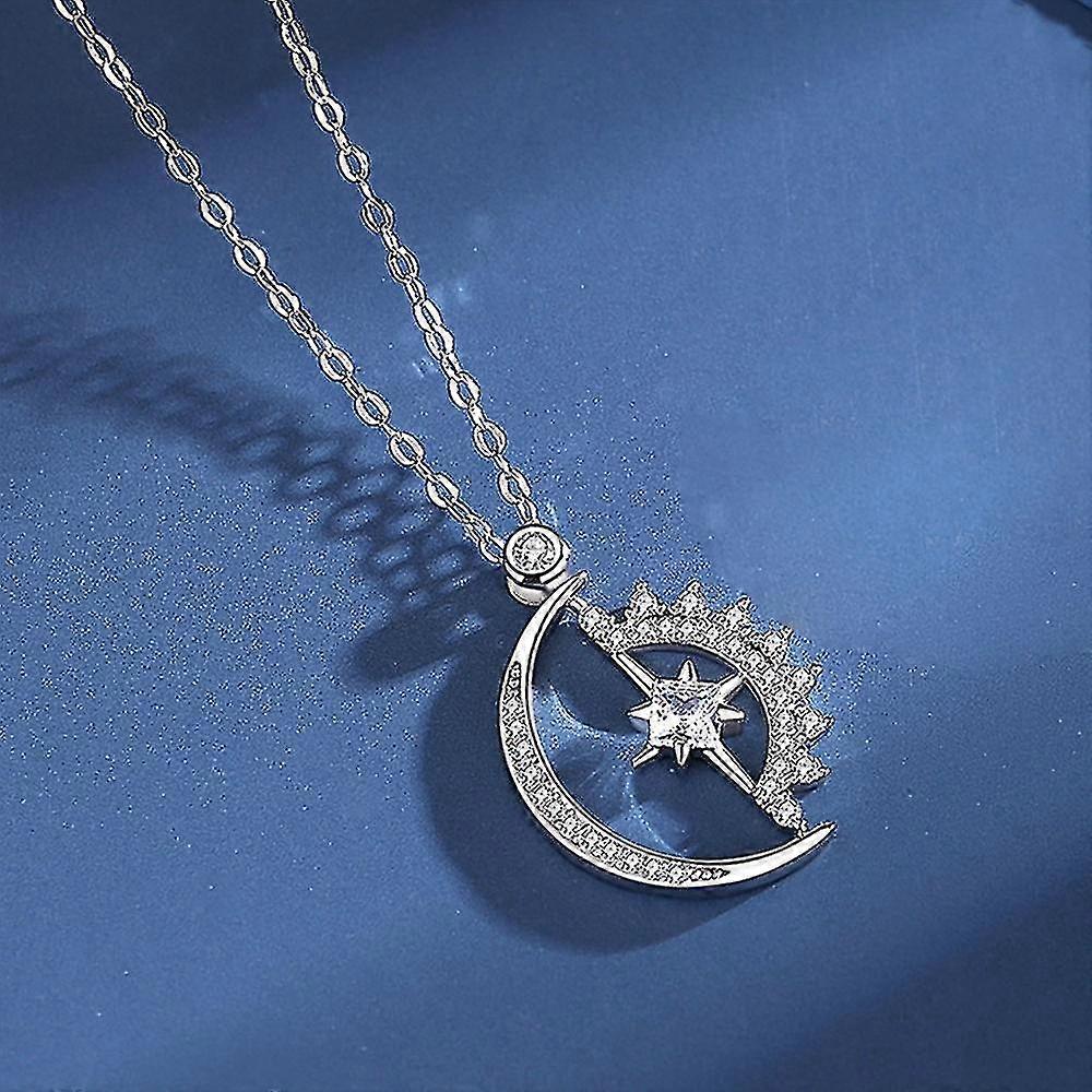 Lua e Sun Rhinestone Colar Joias Femininas