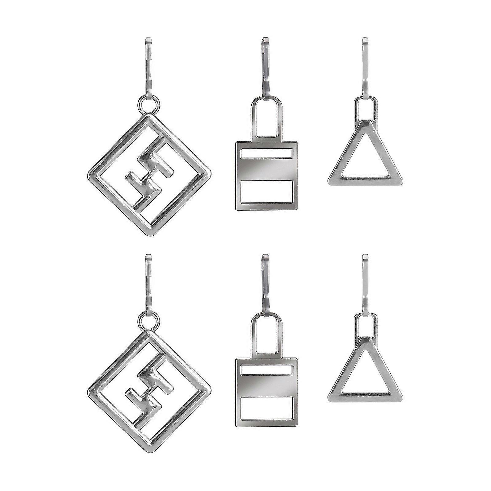 6 Pieces Zipper Pull Tab Replacement Zipper Metal Puller Slider Zipper Extender