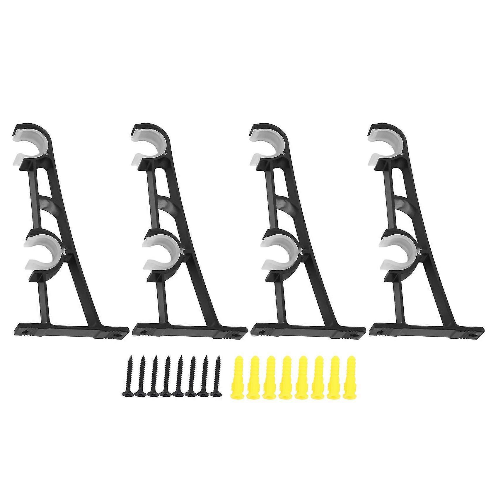 Double Curtain Rod Holders Set, Curtain Rod Brackets, Tap Right Into Window Frame Curtain Rod Hang