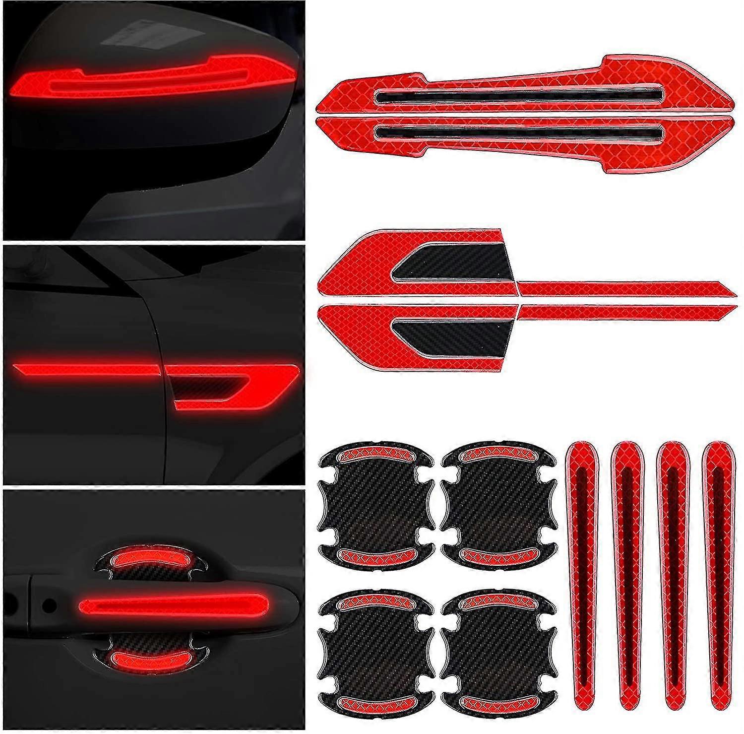 12 Pieces Reflective Car Stickers Set Rearview Mirror Warning Car Side Reflective Stickers