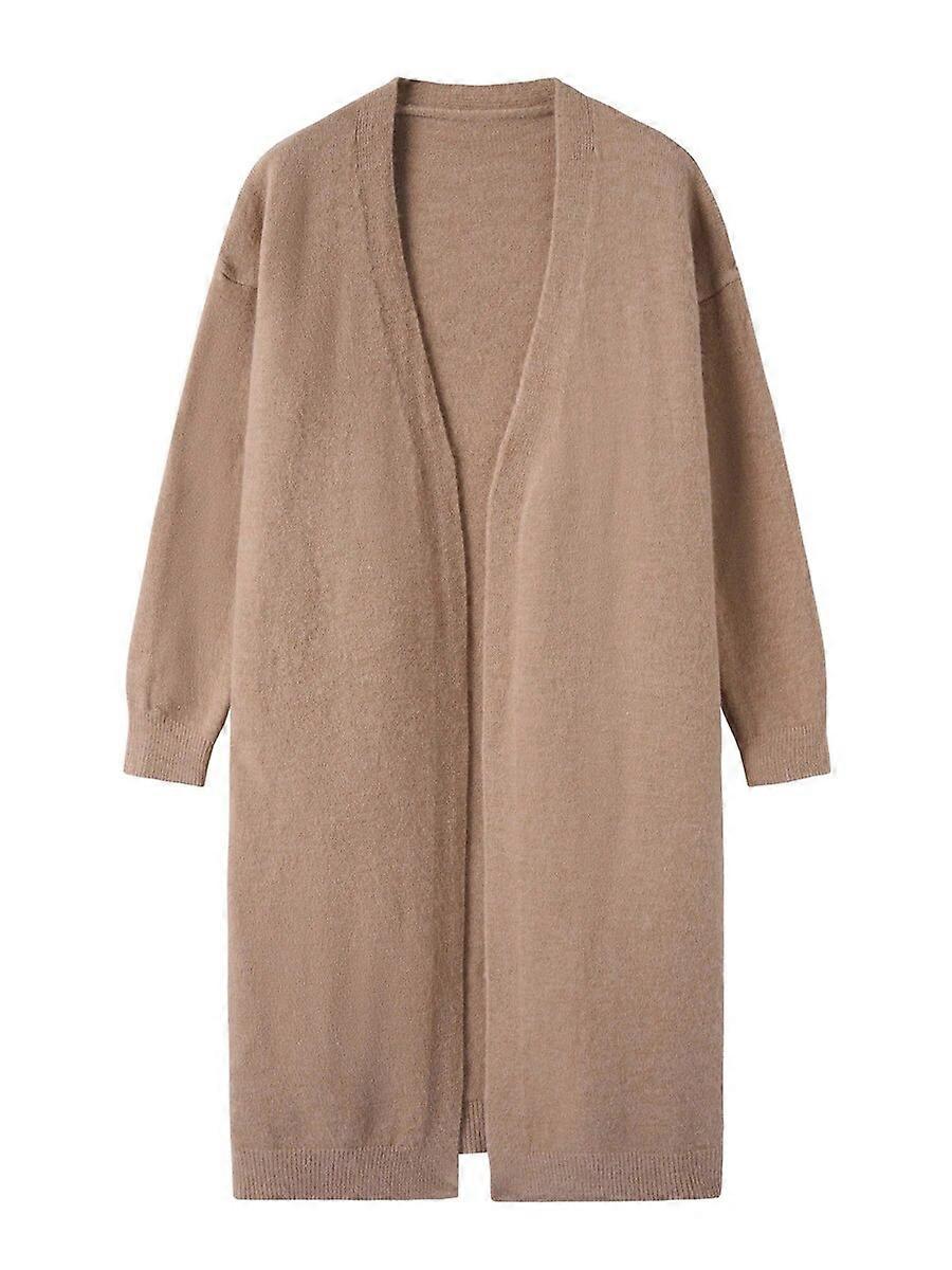 2023 Vår Stickad Lång Kofta För Kvinnor Tröja Kappa Kvinnlig Mode Höst Ytterkläder Solid Lady Casual Kläder C-256