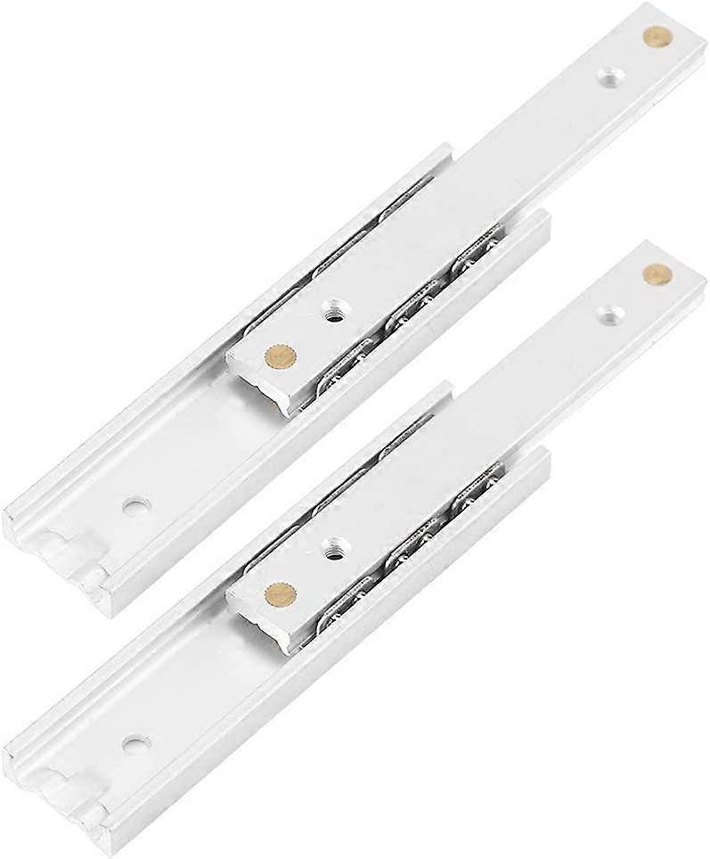 2pcs Aluminum Alloy Heavy Duty Ball Bearing Drawer Slides Durable Telescopic Rail Smooth Slide for Cabinet Drawer(100mm)