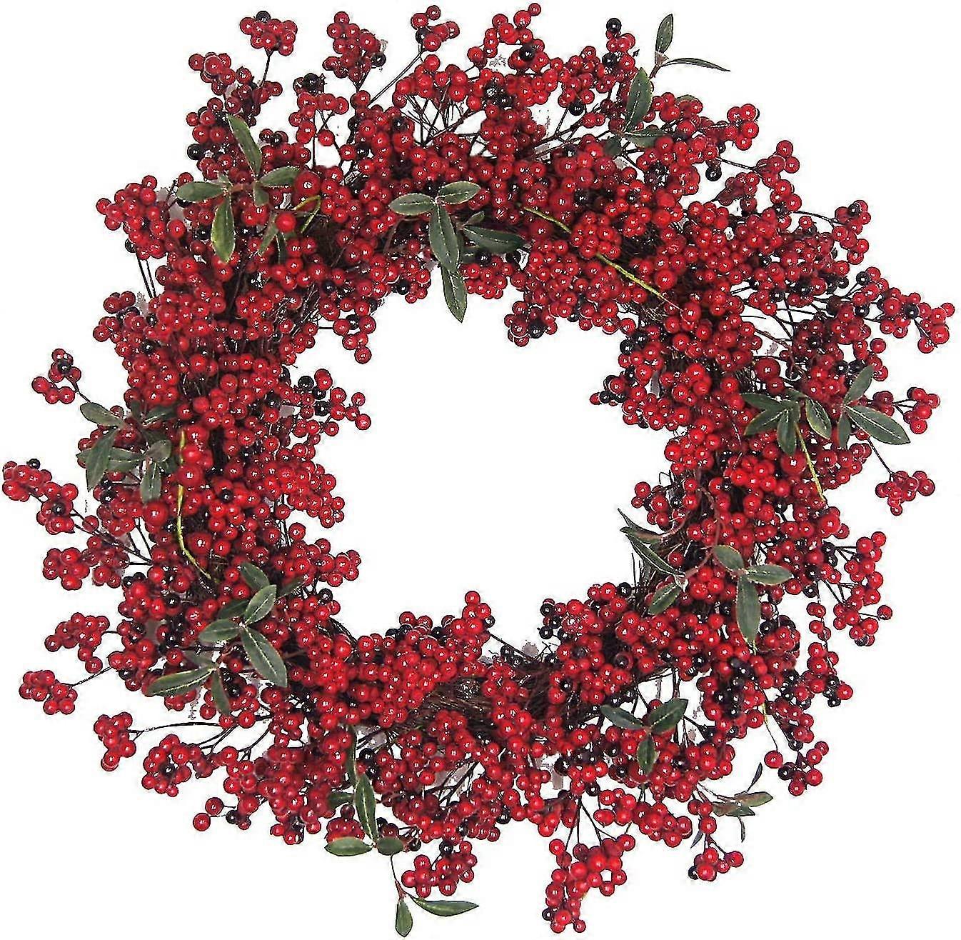 christmas red berry wreath,22''
