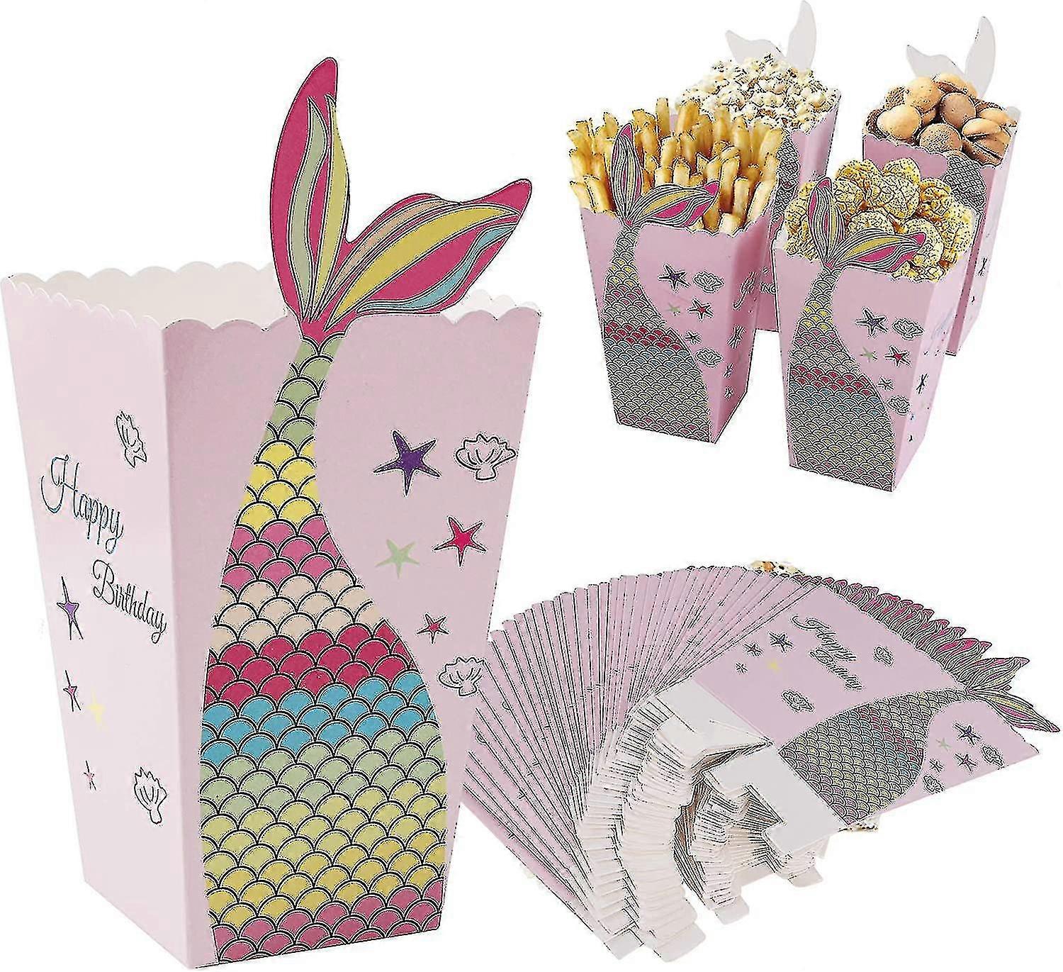 Popcorn Boxes Mermaid Popcorn Bags Fishtail Popcorn Bag Cardboard Popcorn Boxes