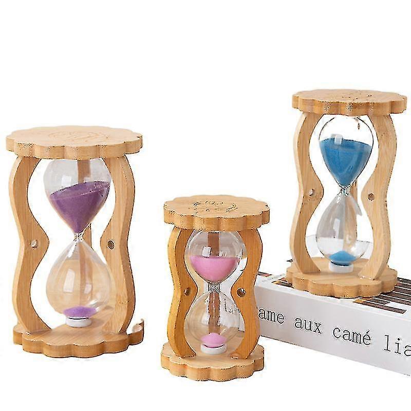 5/10/15分3pcs新しい色のクイックサンド木製ひも状の砂時計タイマークリエイティブホーム装飾装身具