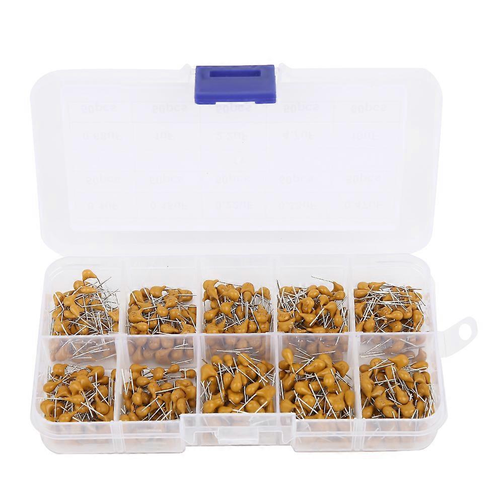 500Pcs Ceramic Capacitor Kit Multilayer Assortment 0.1uF-10uF Supplies Electronic Components
