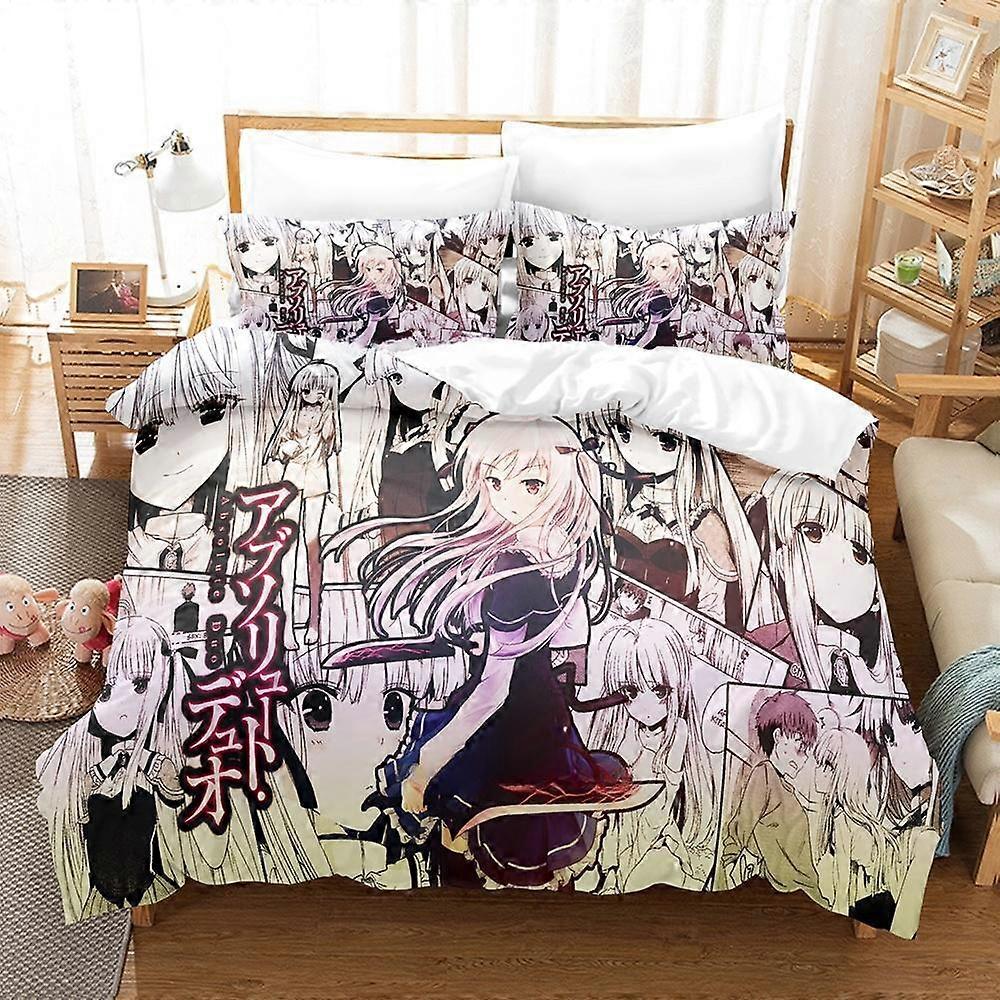 a1141 Lakan Nya Kawaii Anime Absolute Duo Sängkläder Set Enkelsäng Twin Full Size Sängset Vuxen Barn Sovrum Påslakan Set Lakan iip1141