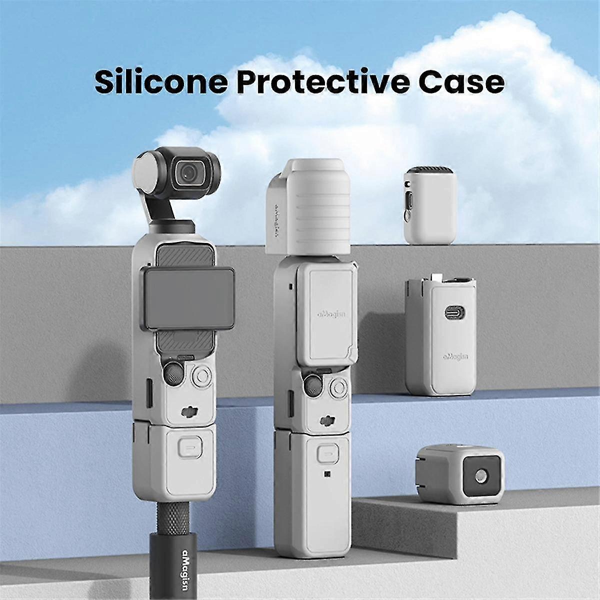 Silicone Cover For Pocket 3 Anti-scratch Gimbal Camera Handle Soft Lens Protective Case Grey All