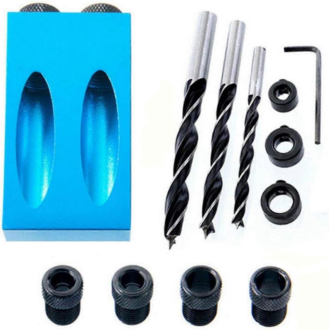 Angled Drilling Jig Set with 15 Degree Angle Drive Pocket Hole - Carpentry Tool