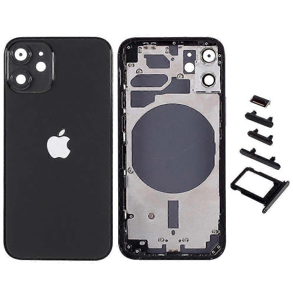 For iPhone 12 mini Back Battery Housing Cover+Middle Plate Frame+Side Buttons Replacement,EU