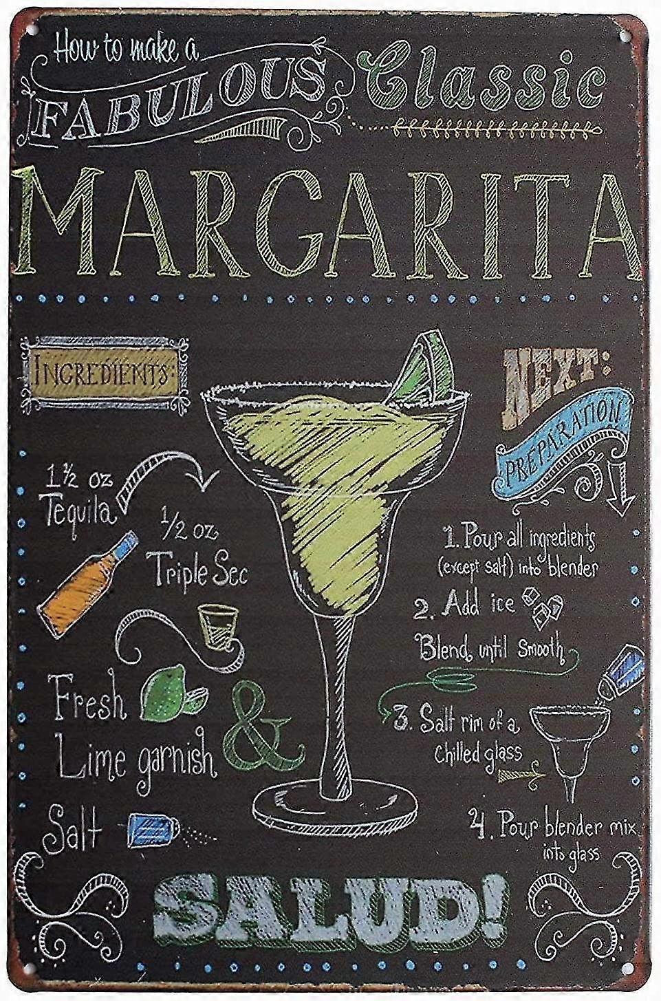 Novo sinal de estanho Margarita sinal de metal de alumínio para decoração de parede 8x12 polegadas OU 12x16 polegadas Modo 4851