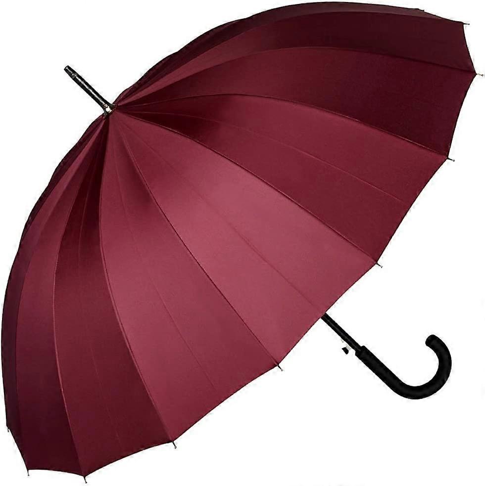 Canne Large Robust Automatic Open Umbrella wine red