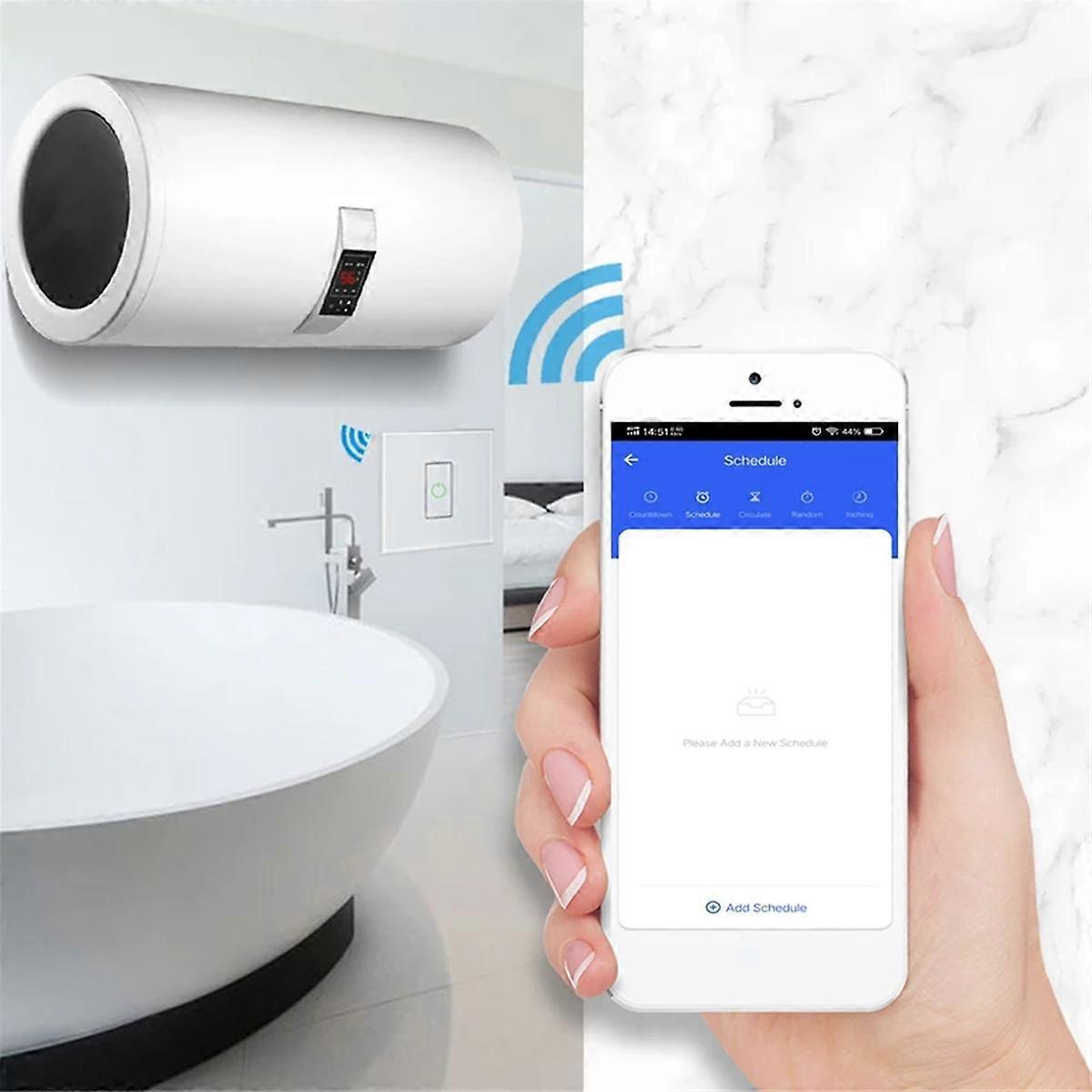 Smart Life Boiler Switch WiFi 20A High Power Circuit Breaker for Lighting Water Heater A/C Works for Home Alexa B