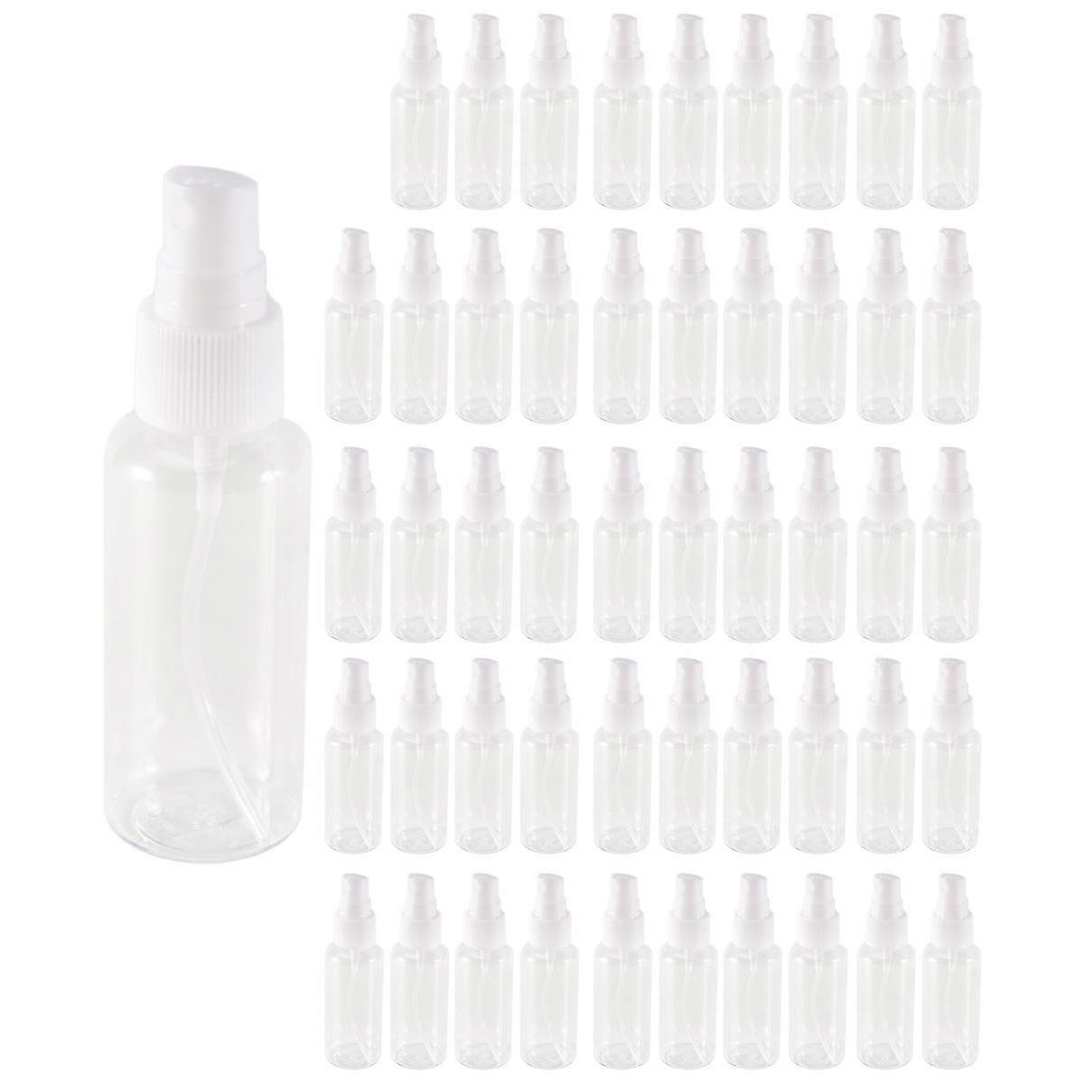 50 Pieces 50Ml Spray Bottles Plastic Empty Refillable Atomiser Transparent