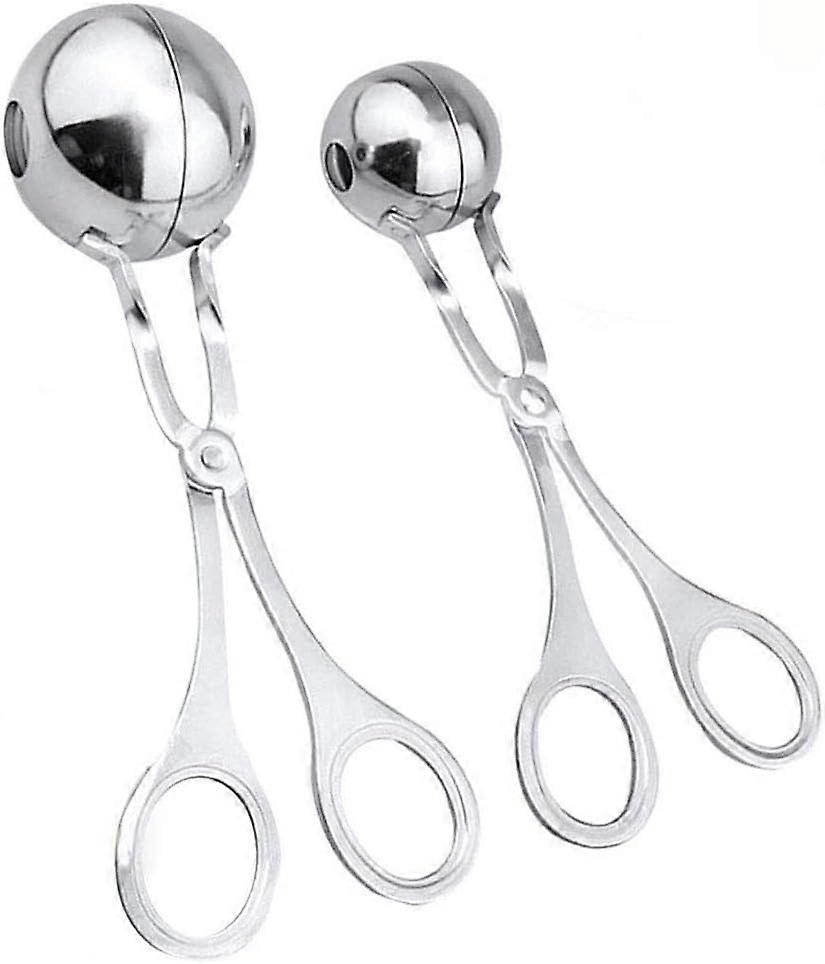 Rustfrit stål kød baller tang - Kage Pop Maker - Melon Baller Cookie Scoop - Køkkenredskaber
