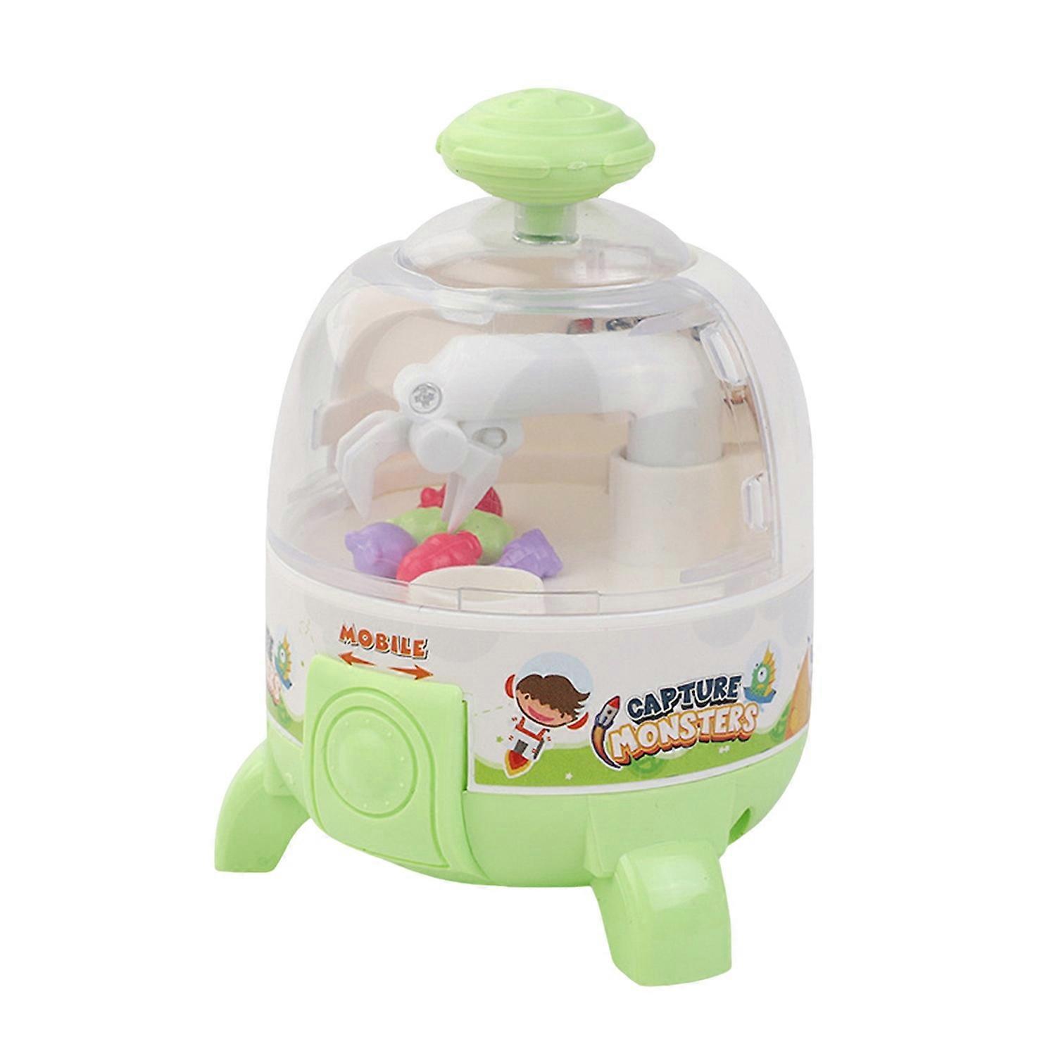 Kids Rocket Claw Machine Toy with 6 Figurines DIY Sticker Toddlers Hand Eye Coordination Training