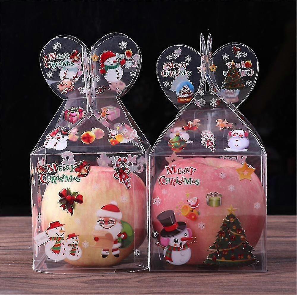 5pcs Pvc Transparent Box Santa Claus Case Snacks Box C Packaing Boxes