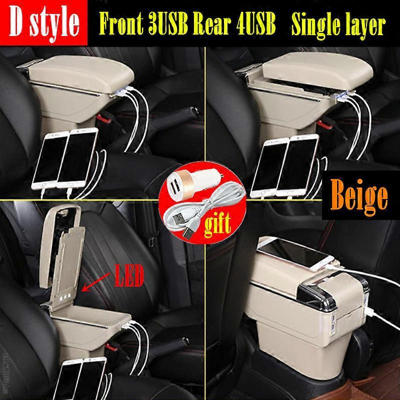 Car Armrest For Ford Focus 2 Mk2 2005-2011 Rotatable Center Centre Console Storage Box with ashtray 2006 2007 2008 2009 2010