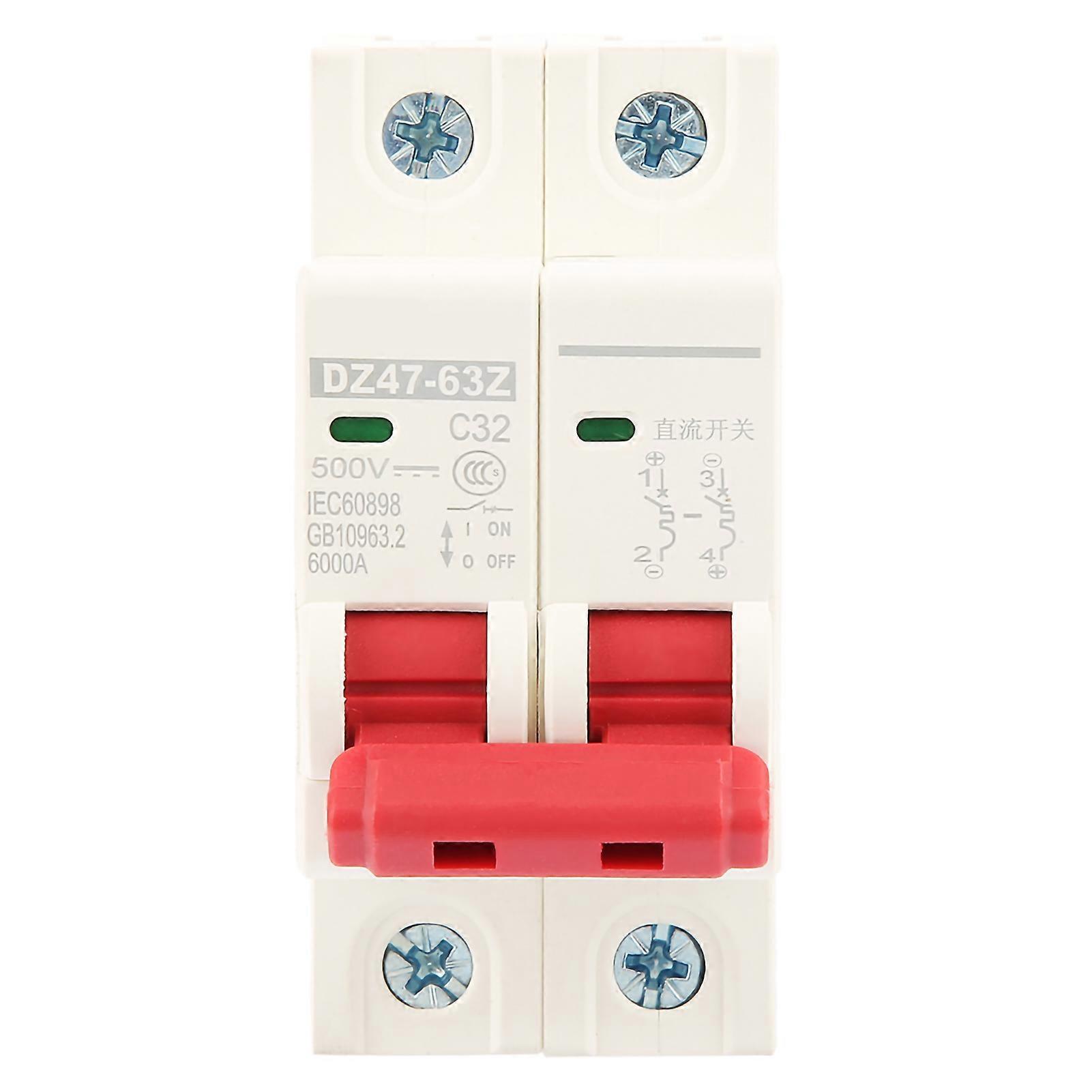 Mini Circuit Breaker MCB 2P DC 500V 32A Safety Breaker